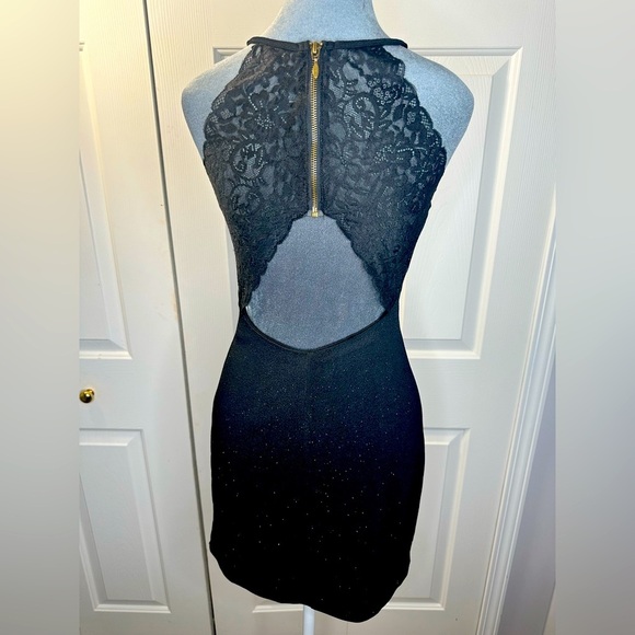 NWT Retro‎ Y2K Black Lace Back Mini Dress Size Medium - Picture 3 of 9